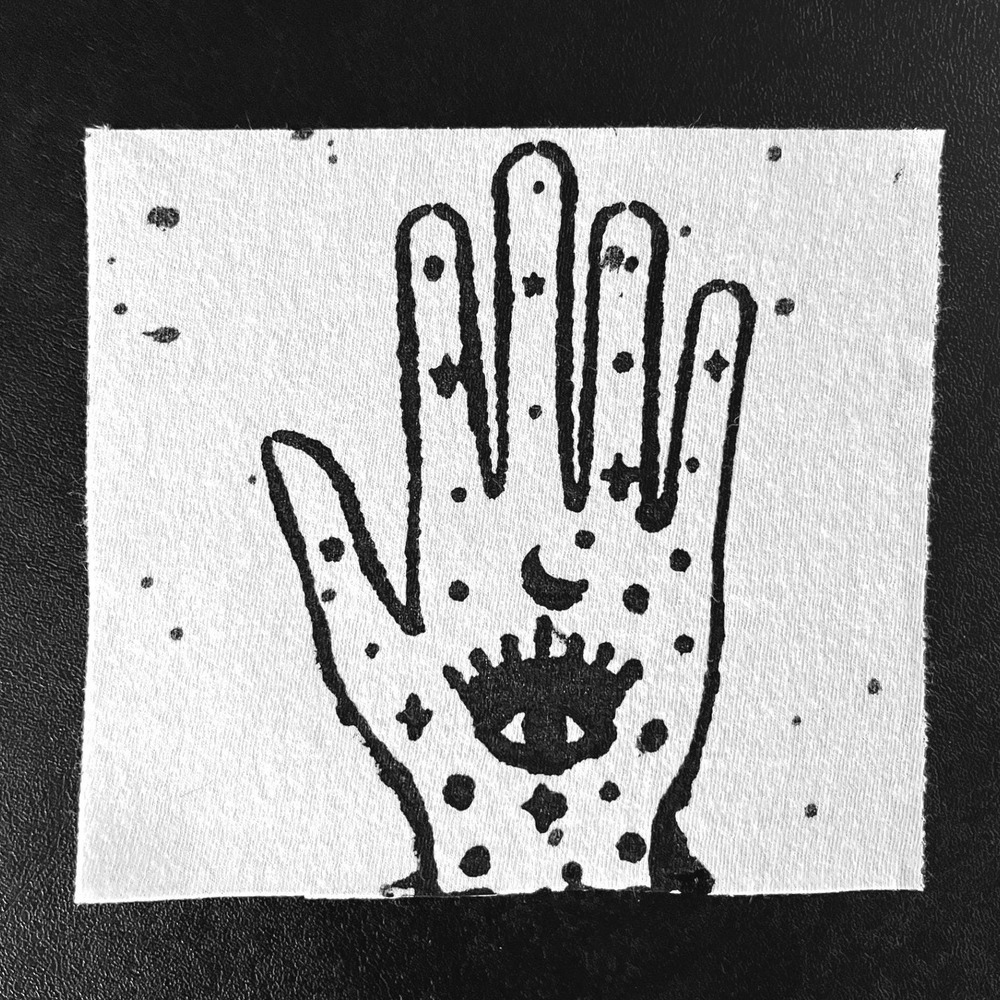 Witchy Third Eye Hand Patch Hand painted Punk Patch Goth Emo Crust Punk Grunge